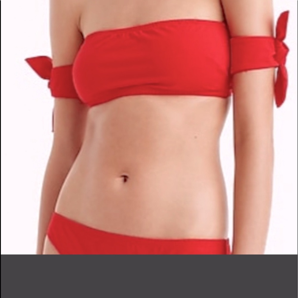 NWT Jcrew red pique bikini